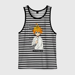 Майка мужская хлопок Обещанный Неверленд, Эмма, цвет: черная тельняшка