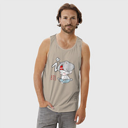 Майка мужская хлопок BTS sleep, цвет: миндальный — фото 2