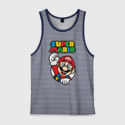 Майка мужская хлопок Mario, цвет: синяя тельняшка