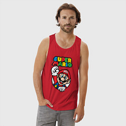 Майка мужская хлопок Mario, цвет: красный — фото 2