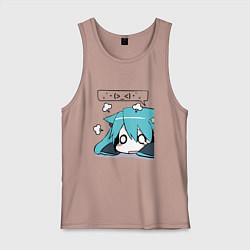 Майка мужская хлопок Грусть, цвет: пыльно-розовый