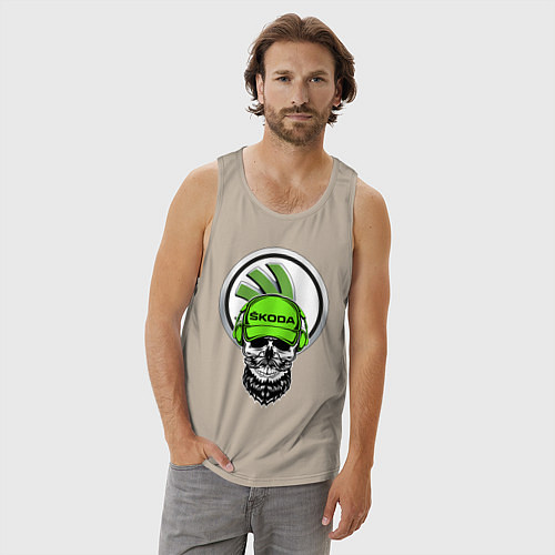Мужская майка Шкодавод спина Z / Миндальный – фото 3