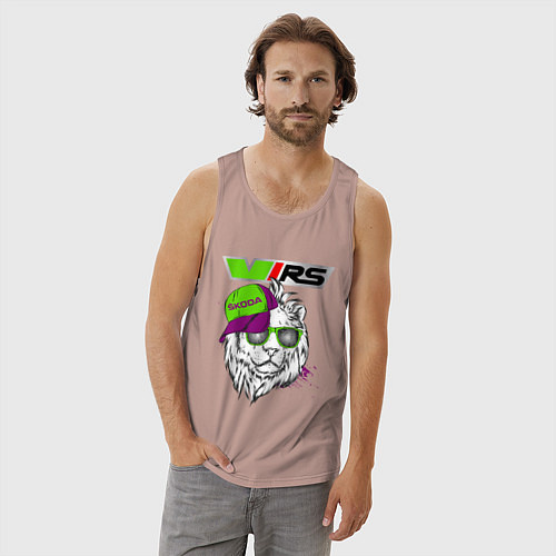 Мужская майка Skoda RS Шкода РС Z / Пыльно-розовый – фото 3