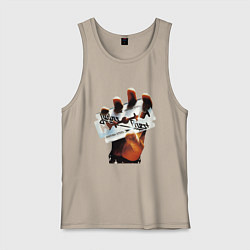 Майка мужская хлопок Judas Priest Джудас Прист, цвет: миндальный