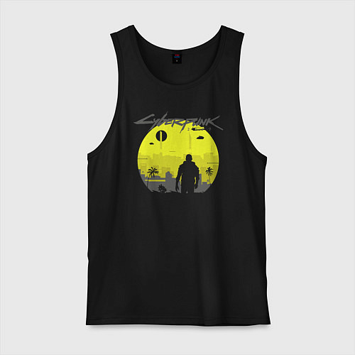Мужская майка Cyberpunk 2077 CITY / Черный – фото 1