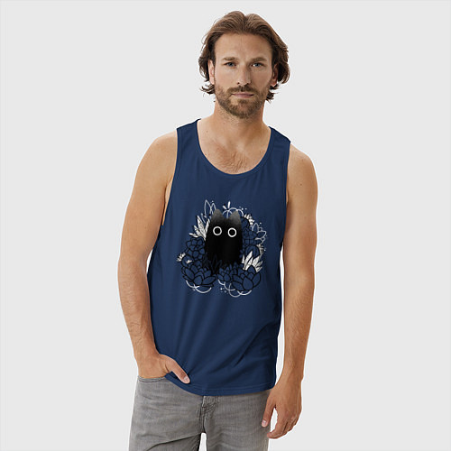 Мужская майка Cat in plants / Тёмно-синий – фото 3