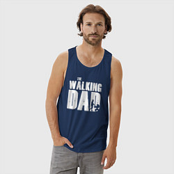 Майка мужская хлопок Лучший папа, цвет: тёмно-синий — фото 2