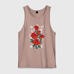 Майка мужская хлопок РОЗЫ ROSES SMOKE, цвет: пыльно-розовый