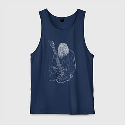 Майка мужская хлопок Курт Кобейн Арт 05, цвет: тёмно-синий