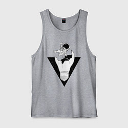 Майка мужская хлопок Космонавт падает, цвет: меланж