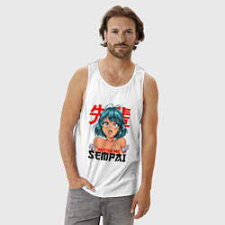 Майка мужская хлопок SENPAI, цвет: белый — фото 2