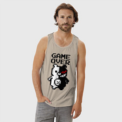 Майка мужская хлопок MONOKUMA GAME OVER, цвет: миндальный — фото 2