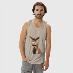 Майка мужская хлопок Шрек: Осел, цвет: миндальный — фото 2