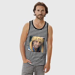 Майка мужская хлопок Сейлор Мун, цвет: черная тельняшка — фото 2