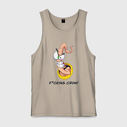 Майка мужская хлопок Червяк Джимм, цвет: миндальный