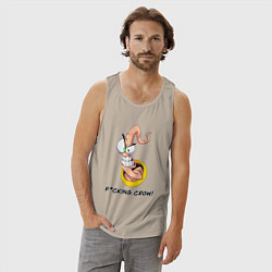 Майка мужская хлопок Червяк Джимм, цвет: миндальный — фото 2