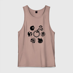 Майка мужская хлопок 7 СМЕРТНЫХ ГРЕХОВ SEVEN DEADLY SINS Z, цвет: пыльно-розовый