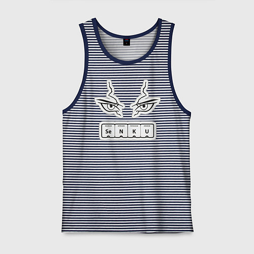 Мужская майка Сенку Доктор Стоун Химия / Синяя тельняшка – фото 1