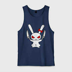 Майка мужская хлопок Зайка с ножами, цвет: тёмно-синий