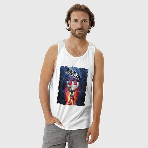 Мужская майка JUDAS PRIEST РОК ГРУППА / Белый – фото 3