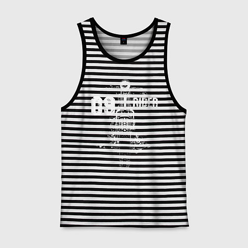 Мужская майка Винтажный мотоцикл / Черная тельняшка – фото 1