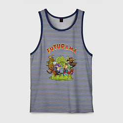 Майка мужская хлопок Slurm team, цвет: синяя тельняшка