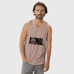 Майка мужская хлопок ANIMAL ЭНИМАЛ, цвет: пыльно-розовый — фото 2