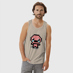 Майка мужская хлопок Pixel isaac, цвет: миндальный — фото 2