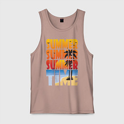 Майка мужская хлопок SUMMER TIME, цвет: пыльно-розовый