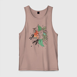 Майка мужская хлопок Geometry Fox, цвет: пыльно-розовый