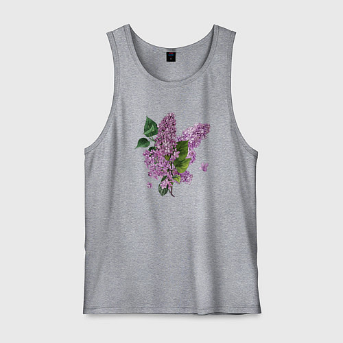 Мужская майка СИРЕНЬ АКВАРЕЛЬЮ / Меланж – фото 1