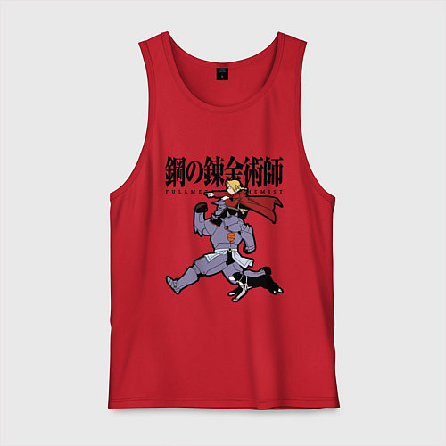 Мужская майка Стальные алхимики Элрик собака / Красный – фото 1