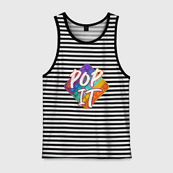 Майка мужская хлопок POPit, цвет: черная тельняшка