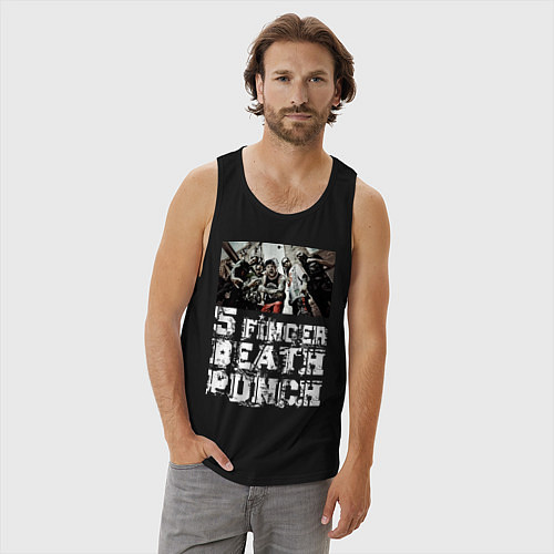 Мужская майка Five Finger Death Punch / Черный – фото 3