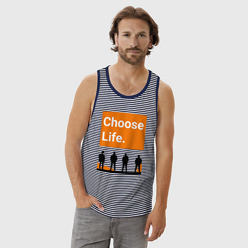Мужская майка Choose Life / Синяя тельняшка – фото 3