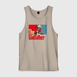 Майка мужская хлопок Godfather logo, цвет: миндальный