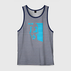 Майка мужская хлопок Love Death And Robots Zima Blue, цвет: синяя тельняшка