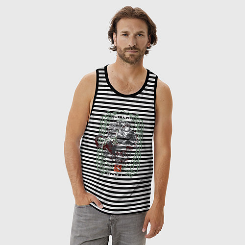 Мужская майка ПУДЖ ДОТА 2 PUDGE DOTA 2 / Черная тельняшка – фото 3