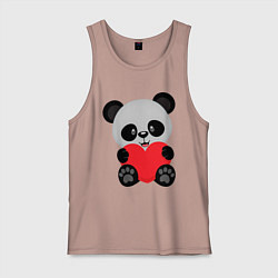 Майка мужская хлопок Love Панда, цвет: пыльно-розовый