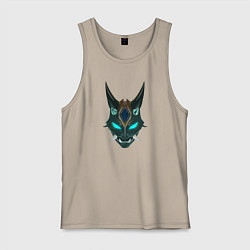 Майка мужская хлопок Genshin Impact - Сяо, цвет: миндальный