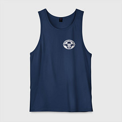 Майка мужская хлопок ВДВ Служу России, цвет: тёмно-синий