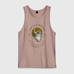 Майка мужская хлопок Байкерская школа, цвет: пыльно-розовый