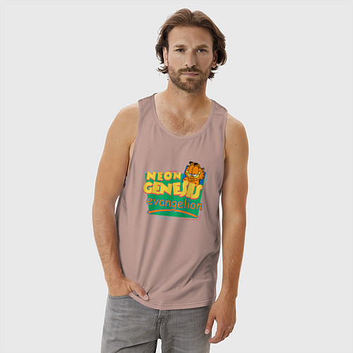 Мужская майка GARFIELD GENESIS EVANGELION / Пыльно-розовый – фото 3