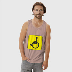 Майка мужская хлопок Знак Инвалид, цвет: пыльно-розовый — фото 2