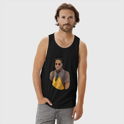 Мужская майка Dead by daylight Кожаное лицо / Черный – фото 3