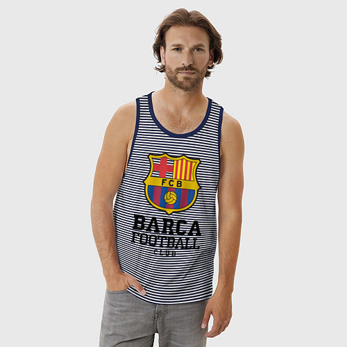 Мужская майка Barcelona Football Club / Синяя тельняшка – фото 3