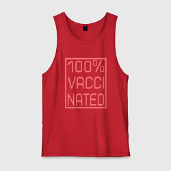 Майка мужская хлопок 100% вакцинация, цвет: красный