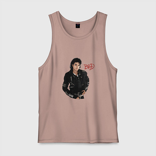 Мужская майка BAD Майкл Джексон / Пыльно-розовый – фото 1