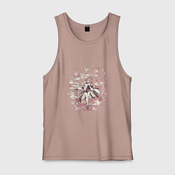 Майка мужская хлопок Яэ Мико в деле, цвет: пыльно-розовый