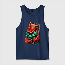 Майка мужская хлопок Демон, цвет: тёмно-синий